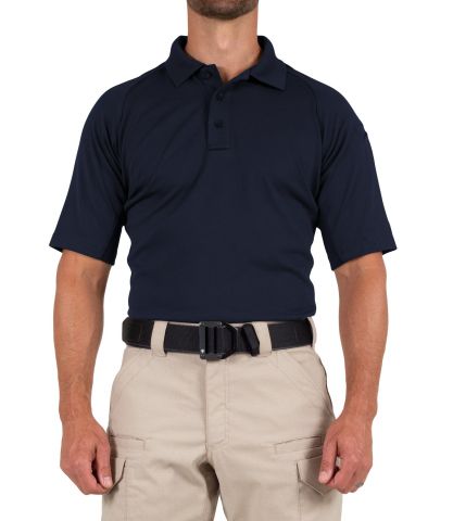 navy blue polo with khaki shorts