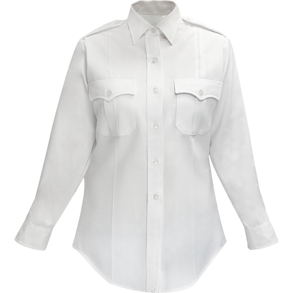 Flying Cross Command 100% Poly Women's White Zipper Long Sleeve Shirt