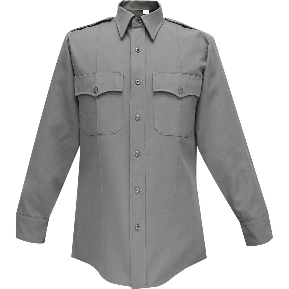 Flying Cross Deluxe Tropical Poly/Rayon Long Sleeve Men's Shirt Grey