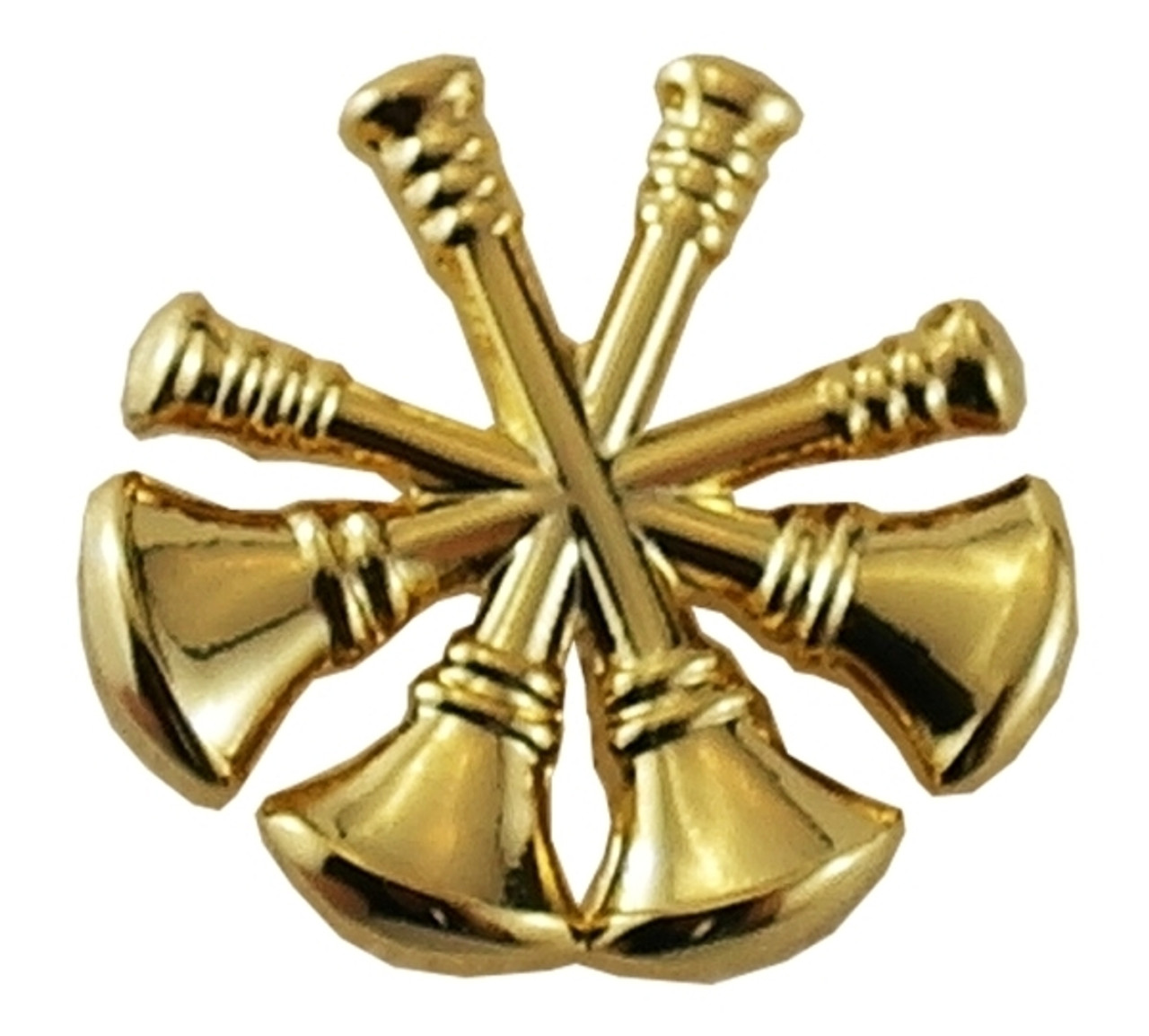 M/1130-GF metal 4-crossed bugle gold deputy chief (pair)