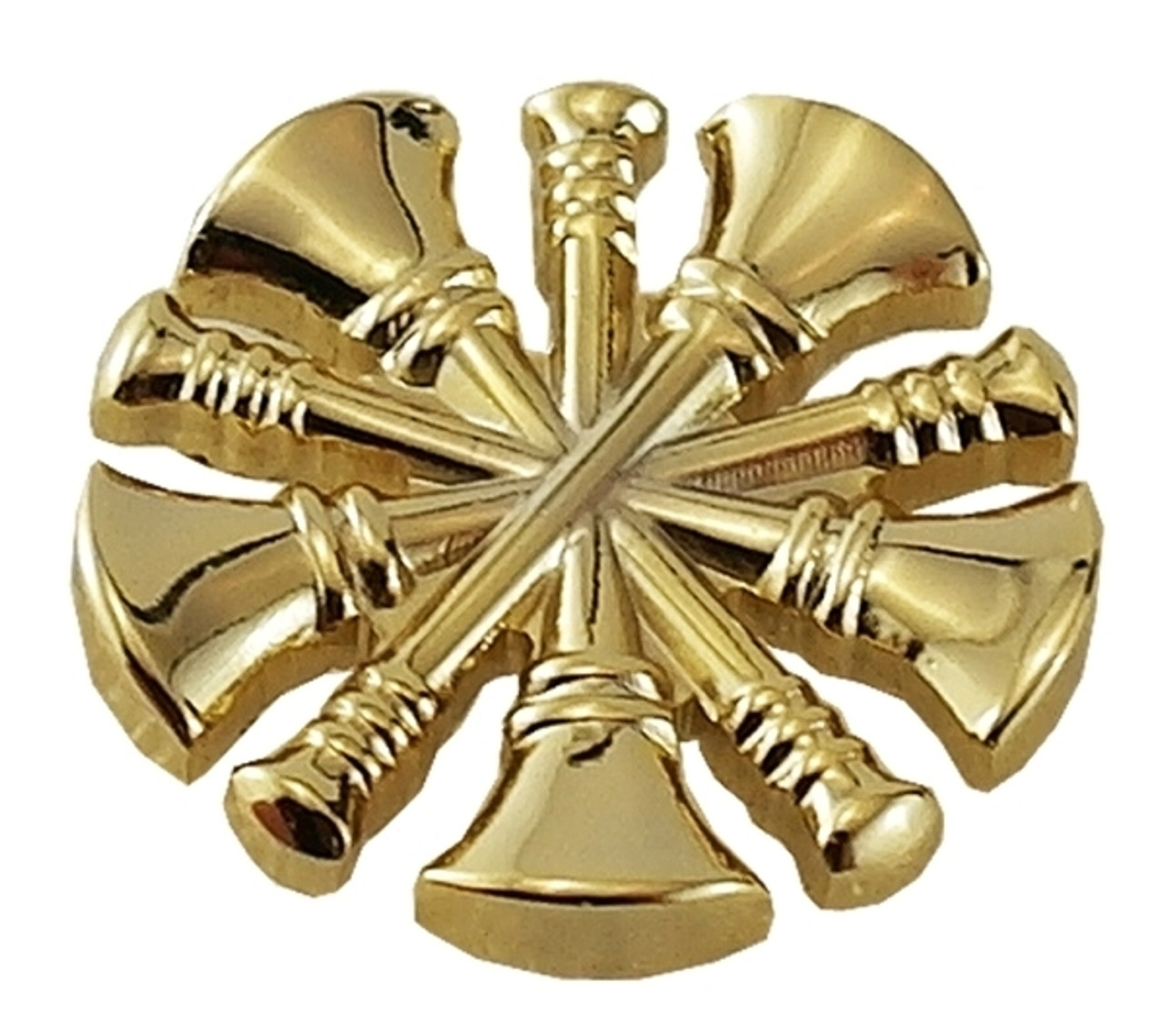 M/1131-GF metal 5-crossed bugle gold chief (pair)