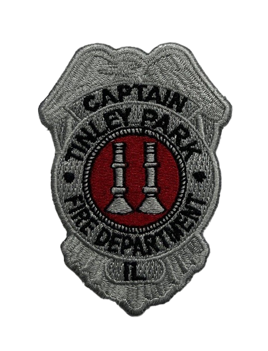 captain breast patch on the left chest