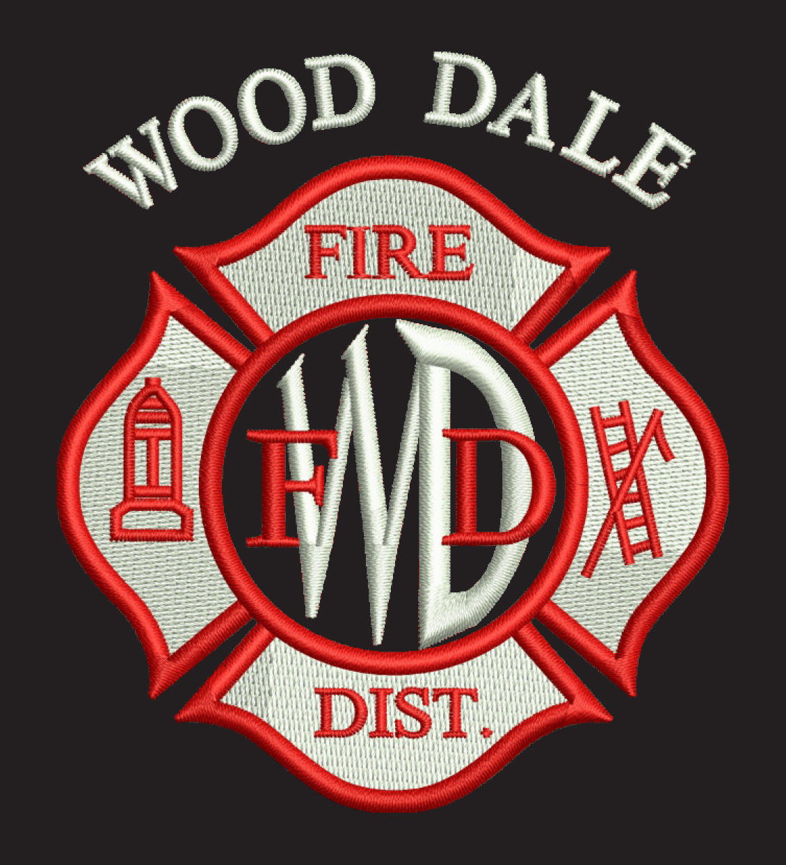 Direct Embroidered Firefighter Logo Red/White On The Left Chest