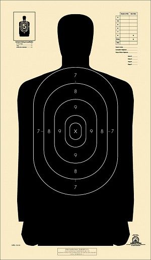 SILHOUETTE TARGETS - POLICE PISTOL,50 YD W/SCOR RINGS,100